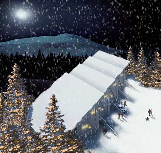 vy fr&aring;n skidbacken, kv&auml;ll